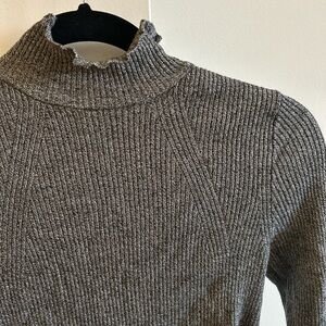 Stradivarius Gray Ribbed Turtleneck Sweater